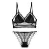 "Set Bralette a Triangolo in Pizzo a Forma di U - Sexy Reggiseno Sottile Senza Ferretto"