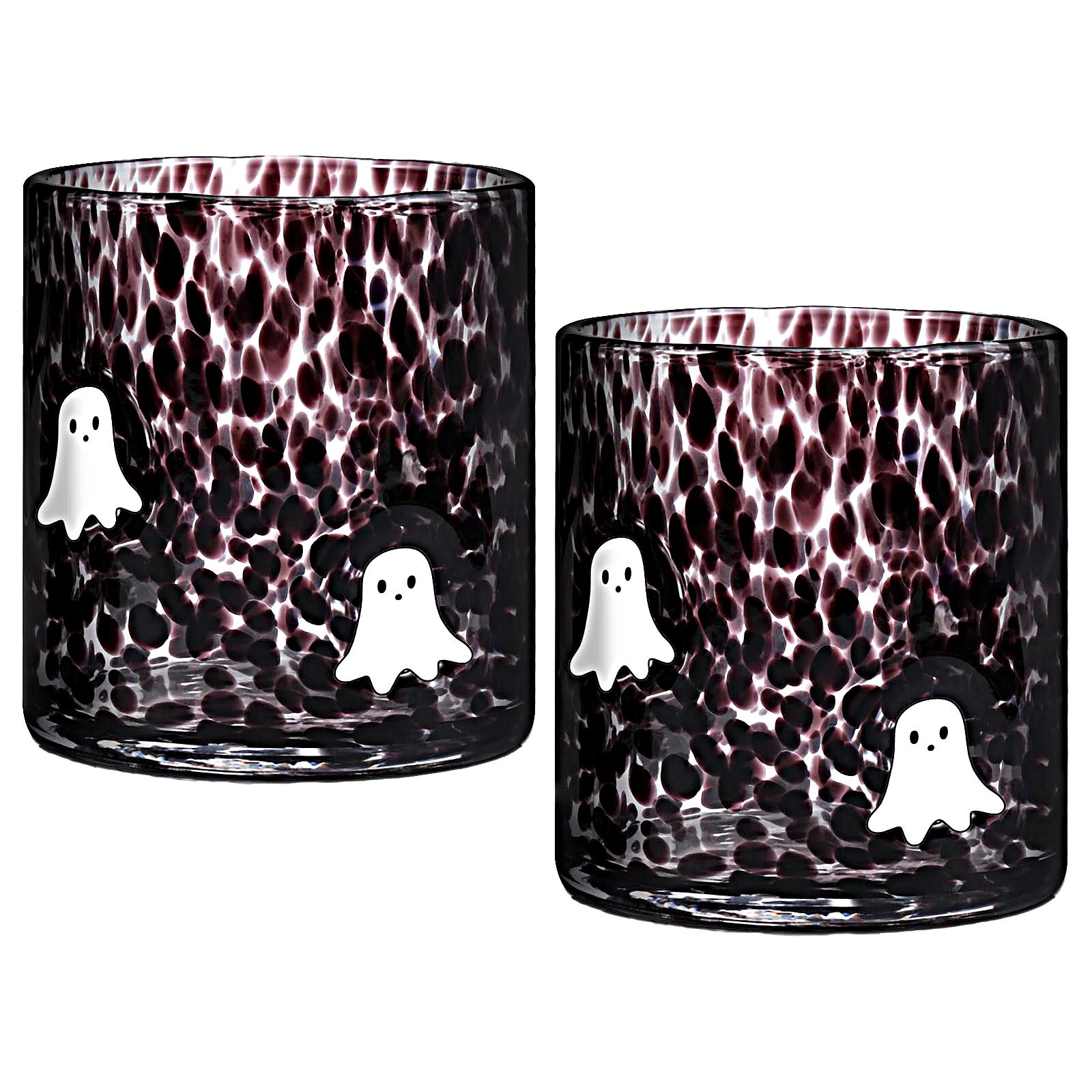 

2 шт. 14 унций Хэллоуин Стеклянные чашки Стакан для сока Олд Фэшн Выдувные питьевые чашки Милые Жуткие Посуда Подарочный набор для Хэллоуин-вечеринки