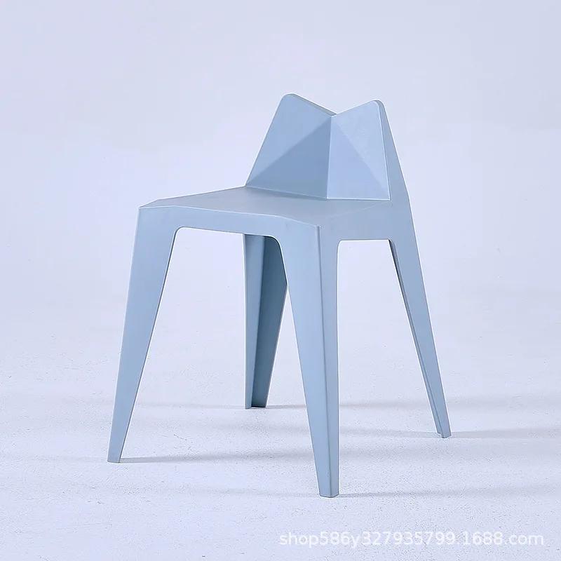Plastic Stool Living Room Bedroom Waterproof Kitchen Plastic Stool Dining Chair Commercial Coffee Shop Bar Seating Household