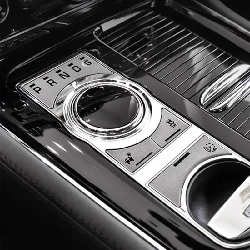 Metal Car Center Console Gear Shift Panel Button Decorative Frame Trim Sticker For Jaguar XF 2008-2015 XJ 2010- Accessories