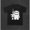 Retro Domo Kun Waffe Cartoon Gedrucktes Baumwoll T-Shirt für den täglichen Gebrauch für Männer Frauen Maskottchen Mode Lässig Locker Kurzarm