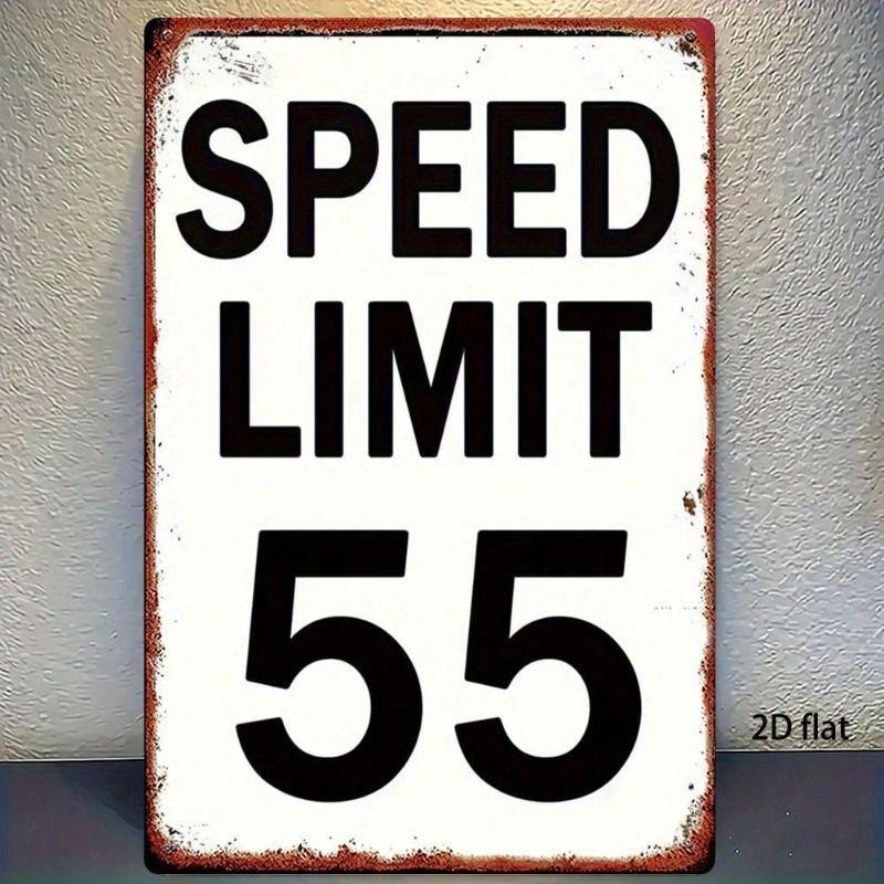 Vintage Metal Speed Limit 55 Sign Retro Wall Decor