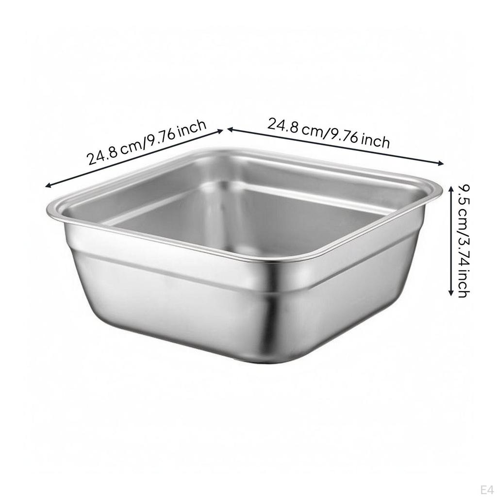 Lavabo Quadrato in Acciaio Inossidabile Lavabo Utilità Robusto per Preparazione Cibo e
