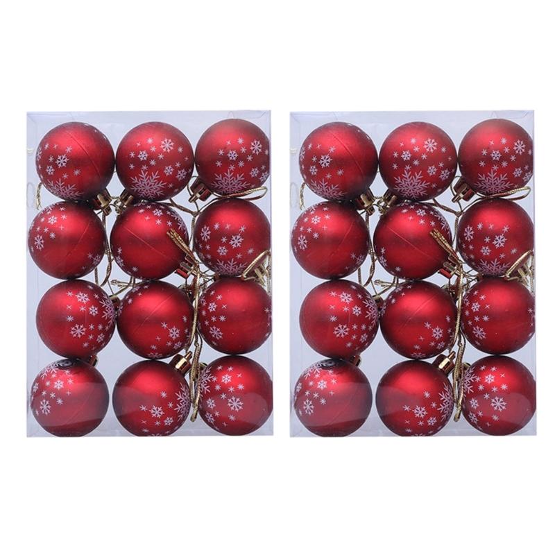 

Plastic Christmas Tree Decorations Accessories Colorful Handcrafted Spherical Orbs in Gift Box for Festival Event