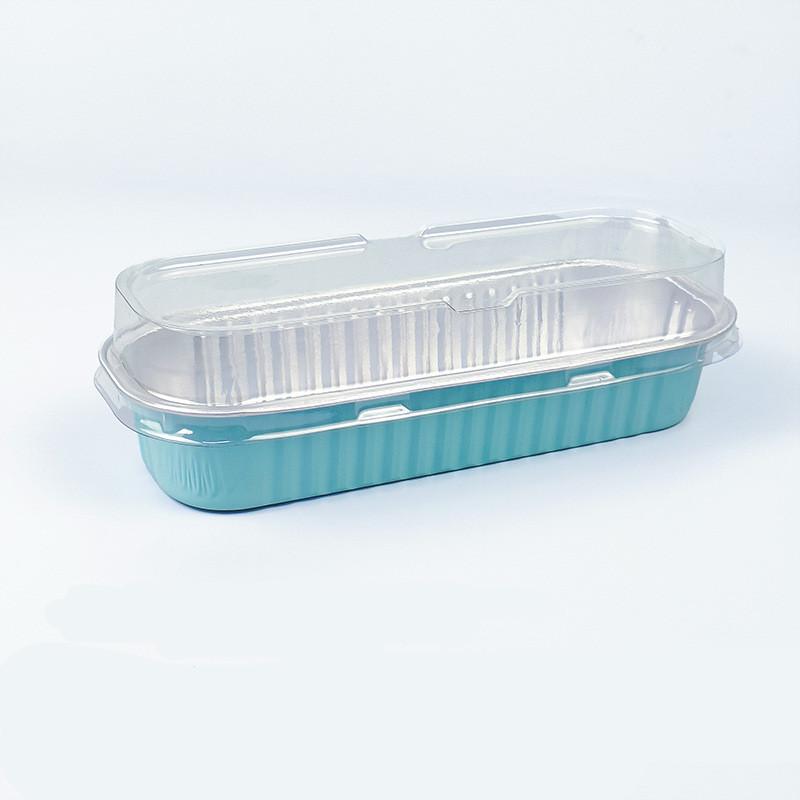 50Pcs Rectangular Baking Cups with Lids 200ml Aluminum Foil Ramekins Pan Dessert Cupcake Containers Wrappers for Party Wedding
