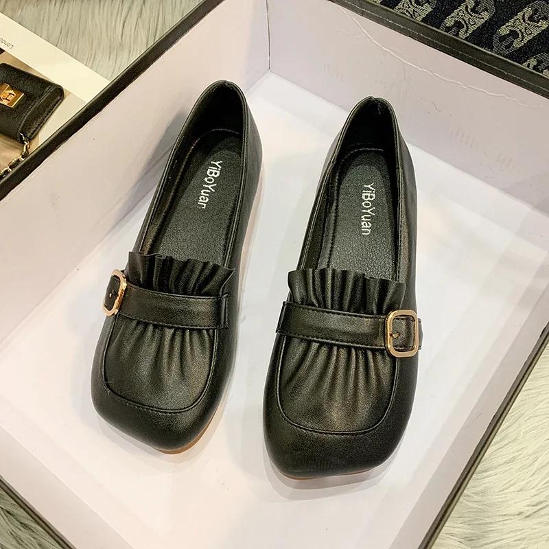 2024 Spring New Women's Ballet Flat Shoes Women's Square Toe Flat Shoes Women's Outdoor Office Casual Shoes womens