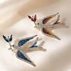 Full-diamond Swallow Brooch - High-end, Exquisite, Luxurious, Pleated Blouse Accessory, Waist-closure Pin