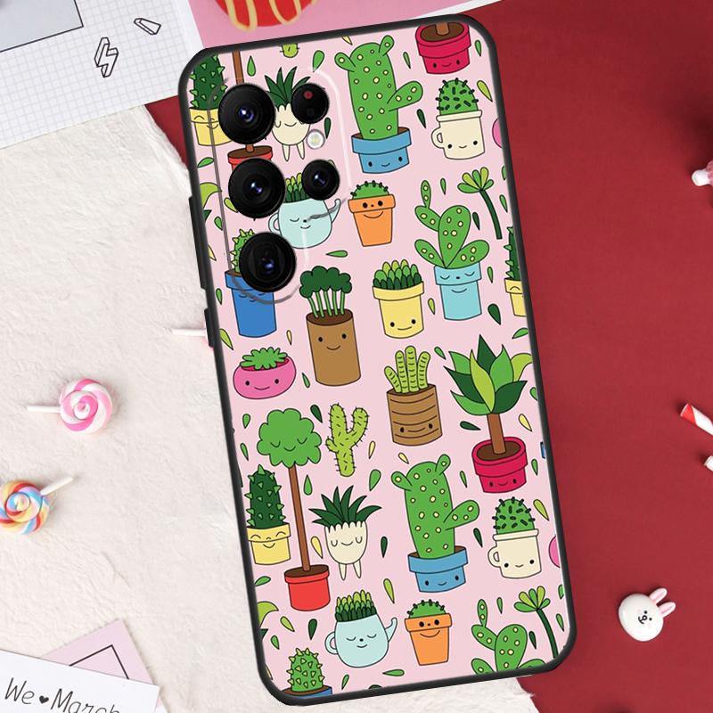 Kaktus Sukkulente Hülle Für Samsung Galaxy S26 Ultra S20 S21 S22 S23 S24 S25 Ultra S10 Plus S25 FE Hülle Schale