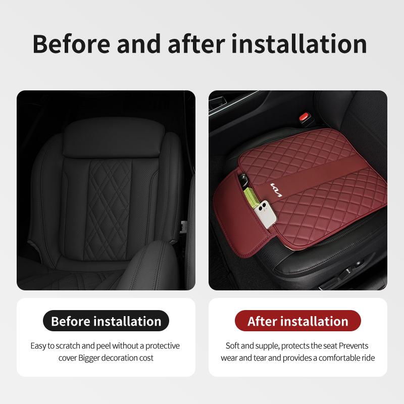 Leather Car Seat Cover Cushion Anti Slip Protectors Cover Pad For KIA K5 K2 Optima Soul Spectra Niro Cadenza Sephia Carens dmjp20