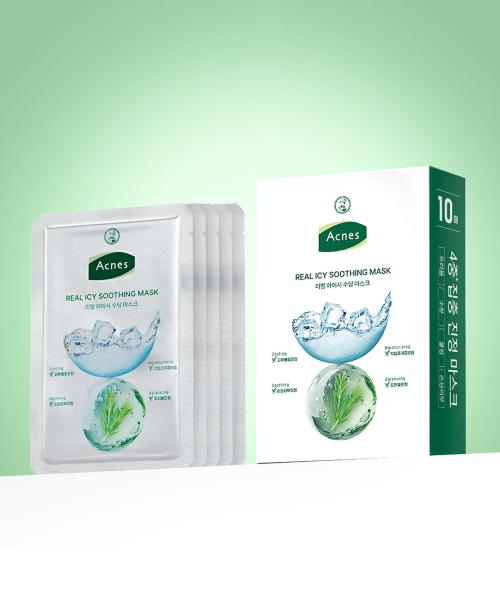 Acnes 10 Sheets Real Icy Soothing Mask Pack (Cooling, Soothing, Moisturizing) NONE