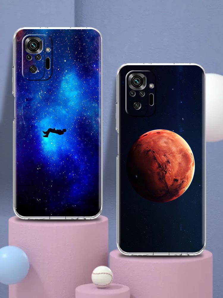 Custodia per Telefono Per Xiaomi Poco X3 NFC M3 F3 Redmi Note 9S 9 8 10 Pro 7 8T 9C 9A 8A K40 Cover Trasparente Spazio Colorato Galassia Universo
