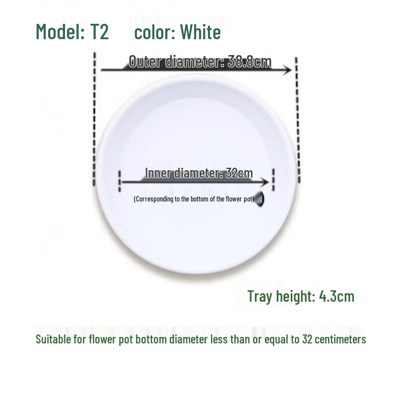 Белое Круглое Утолщенное Пластиковое Блюдце для Цветочного Горшка - 32см (5-Pack)