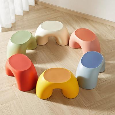 Round and Comfortable Small Stool Anti Slip and Durable Rainbow Stool Simple Circular Rainbow Thick Stool