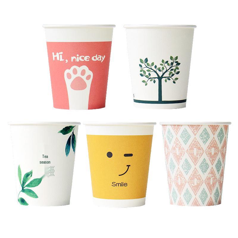 500-Piece Pack of Thickened Disposable Paper Cups for Home & Commercial Use, Suitable for Drinking Water or Tea, Customizable with Printed Logo.