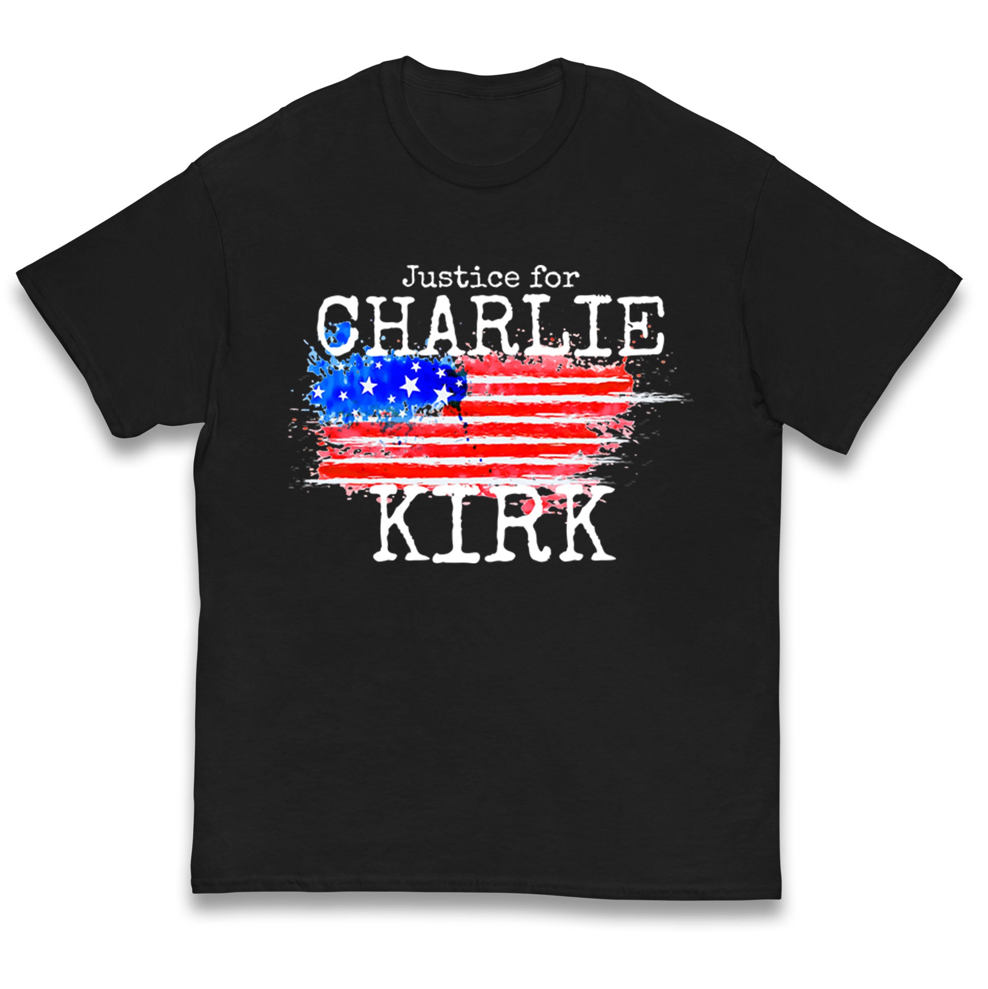 

Justice For Charlie Kirk, Memorial Kids T Shirt 100