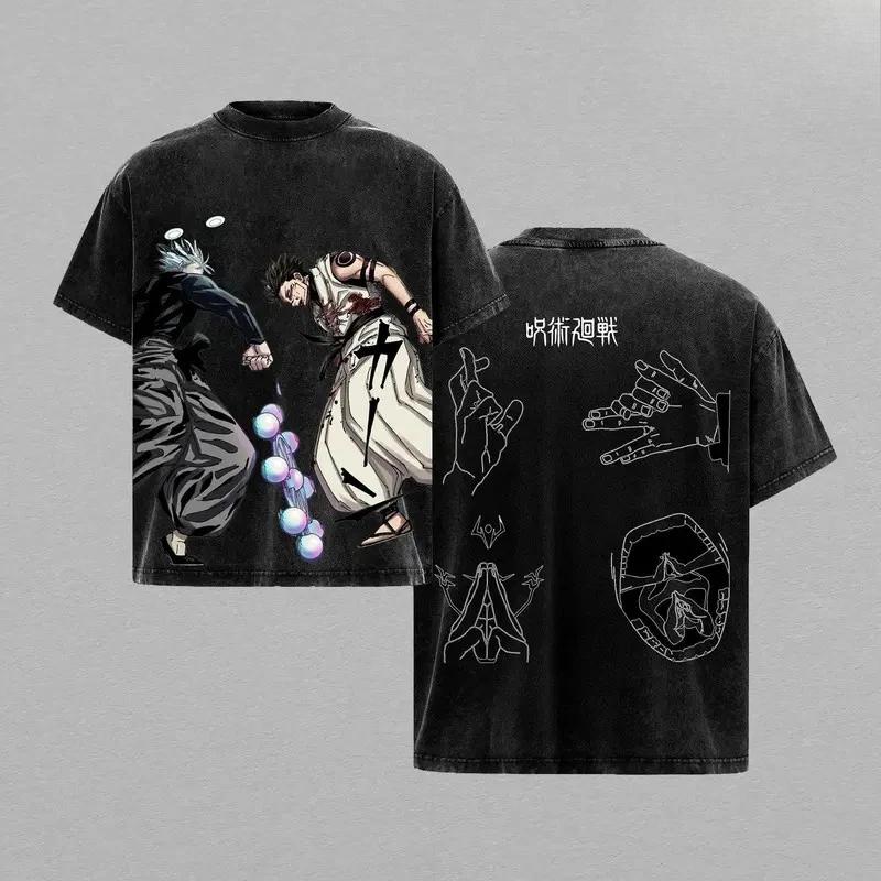 

Anime Jujutsu Kaisen Mahoraga Graphic T Shirt Men Women Clothing Casual Oversized Tshirt Washed Cotton Tee Harajuku Male T-shirt XXL