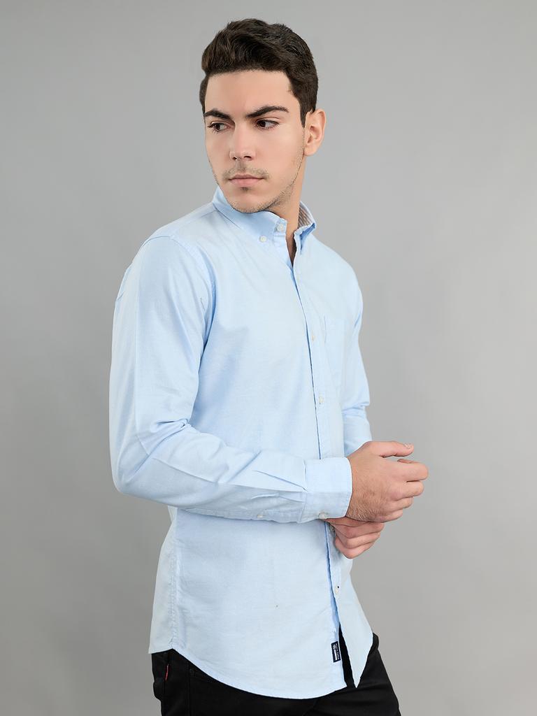 Monte Carlo Mens Slim Fit Solid Full Sleeve Shirt