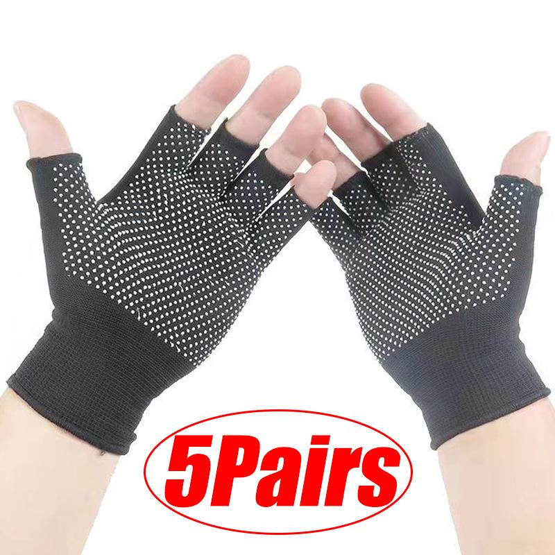 1/5/10Pairs Cycling Gloves Non-slip Touchscreen Half Finger Gloves Nylon Summer Outdoor Fitness Breathable Motorcycle Gloves