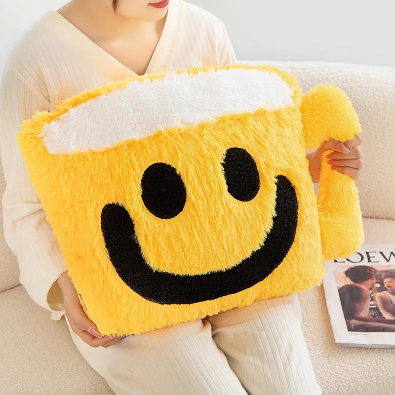 Perna Pluș Cană de Cafea Zâmbitoare Jucărie Moale Umplută Amuzantă Păpușă în Formă de Ceai cu Lapte Perna pentru Canapea Decor Creativ pentru Cameră Cadou de Ziua de Naștere