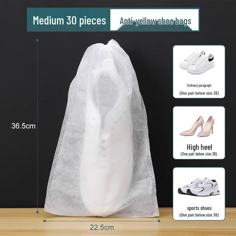 Disposable Non-Woven White Shoe Storage Bag - Anti-Yellow, Dustproof, Sun-Drying Travel Shoe Cover