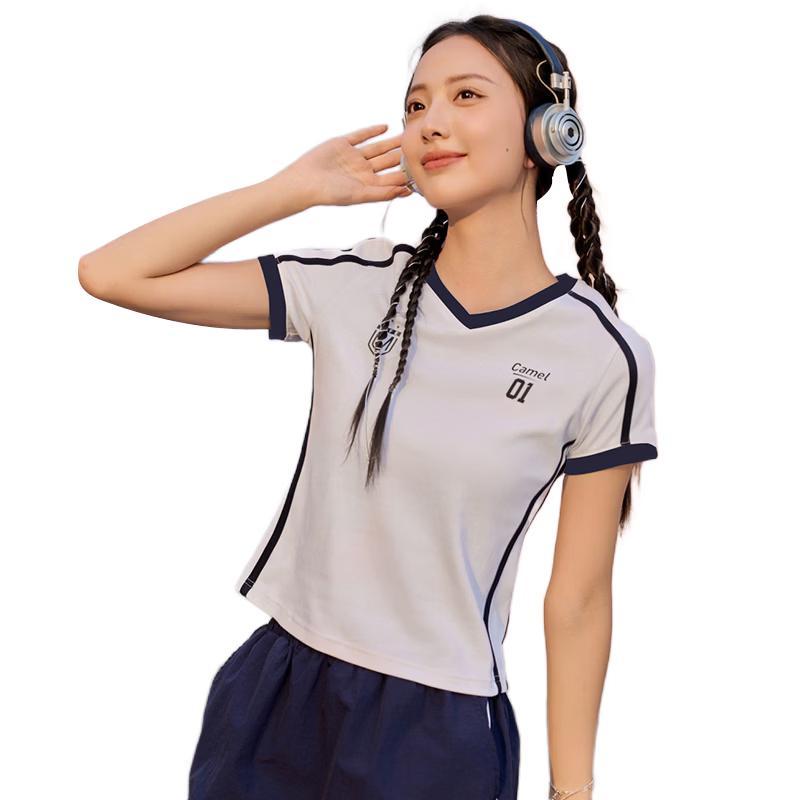 

CAMEL Women s Tennis Style V-Neck Sport T-Shirt M