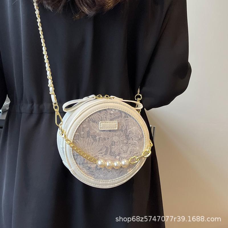 Small Fragrance Style Foreign Pearl Handbag 2025 National Style Chain Women's Bag Cute Trendy Fashion Shoulder Crossbody Bag