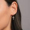 REETI 925 Silver Earrings High Quality Retro Simple Cross Zircon Jewelry for women