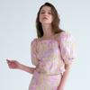 Nudaes Bulb Shoulder Square Neck Blouse Pink Rose
