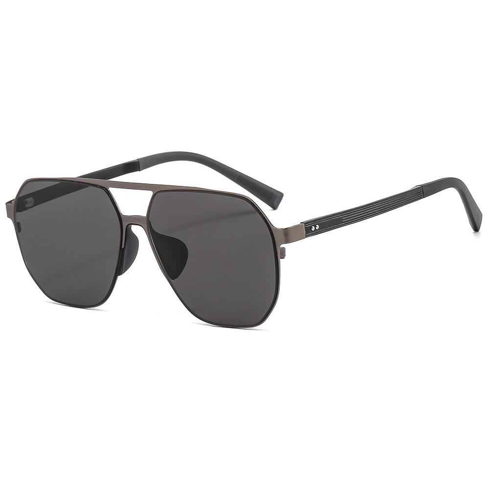 Brand Polygonal Large Frame Polarized Nylon Sunglasses with Open-Hinge and Prescription Lens Option, Model 7113.