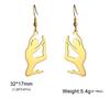 Cazador Stainless Steel Gymnast Yoga Drop Earrings Gold Color Jewelry Earrings for Women 2026 Trending Birthday Mother Day Gift