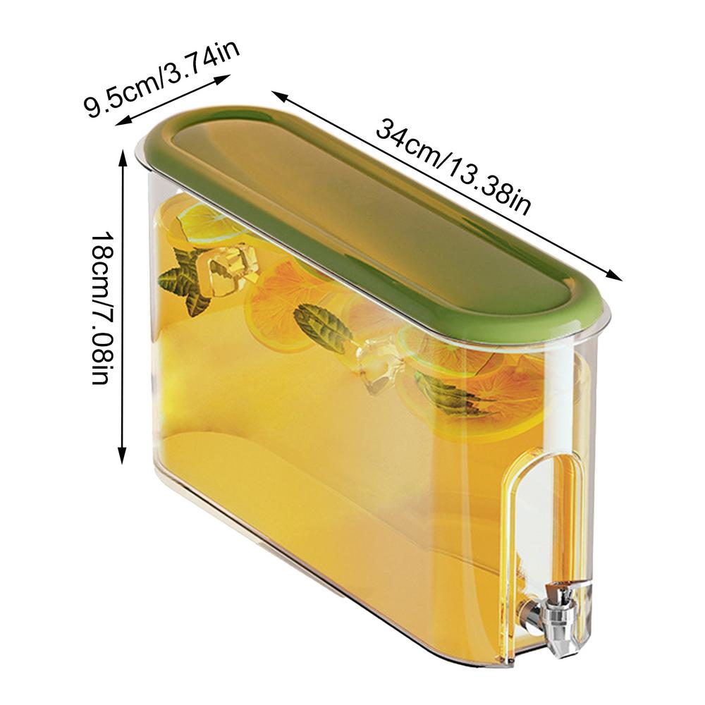 

Диспенсер для воды в холодильнике объемом 4 л с краном, диспенсер для напитков для вечеринок в холодильнике и ежедневного использования, кувшин для сока на кухне зелёный