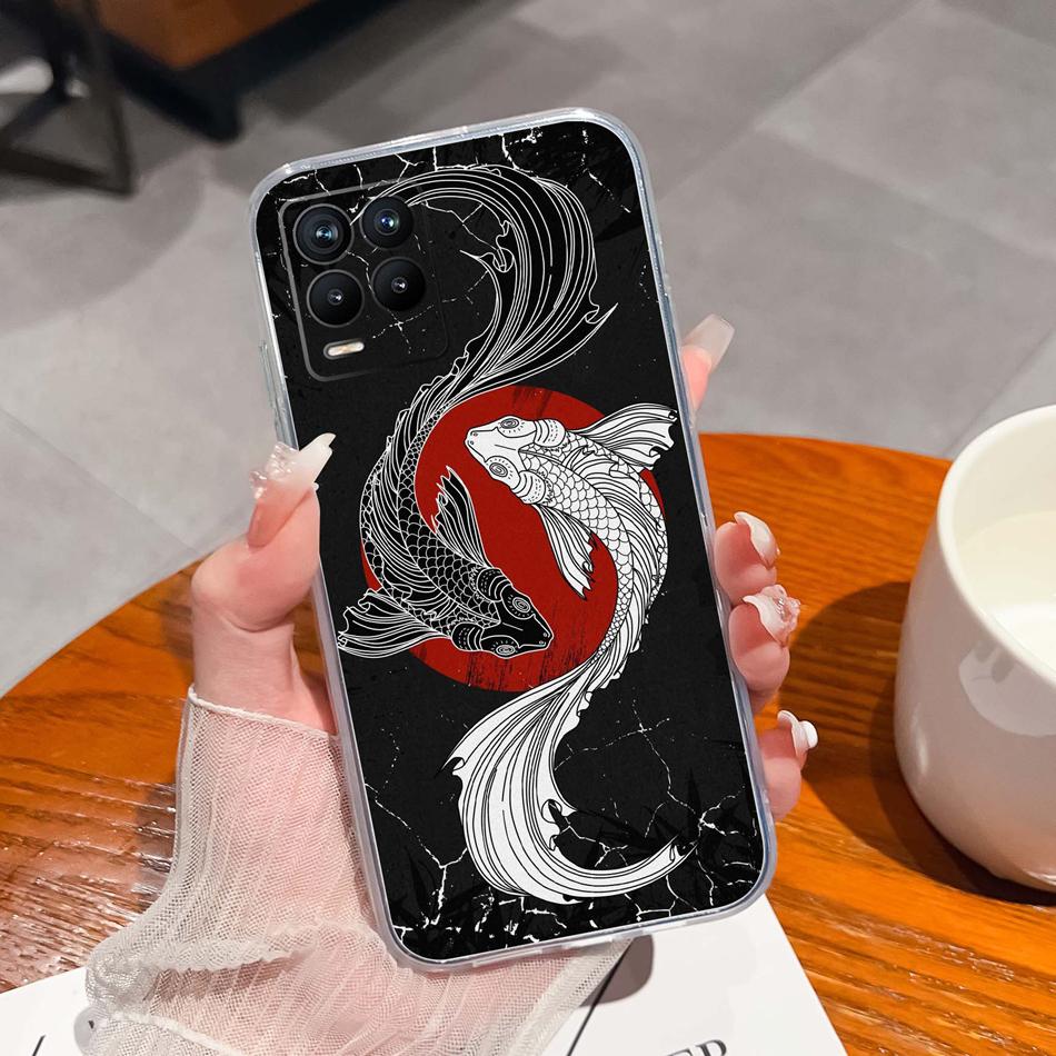 For Realme 8 Pro Case Lovely Cat Soft Transparent Phone Back Cover For Realme8 4G 5G Shockproof Comfortable TPU Silicone Bumper