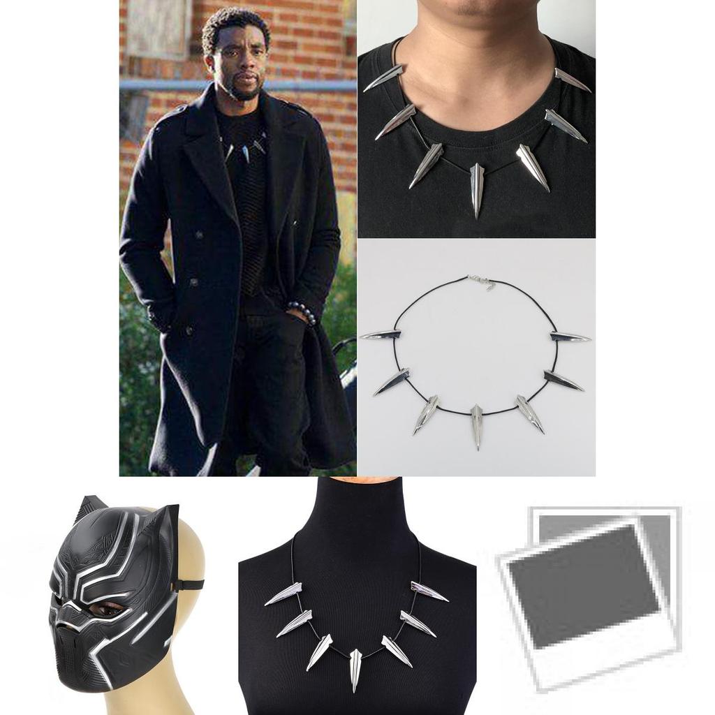 Premium Quality 2018 Halloween Costume Black Panther Necklace Jumpsuit Mask Ensemble