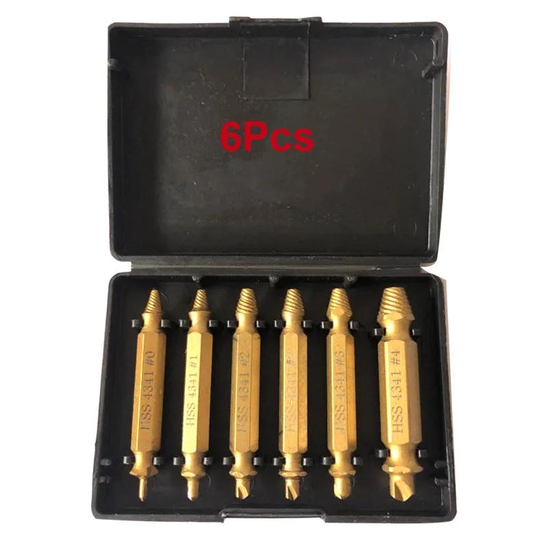 

6pc Tool Set Double Headed Screw Extractor Damaged Screw Extractor Tool Set Removing Loose Teeth Broken Wires and Reverse Teeth