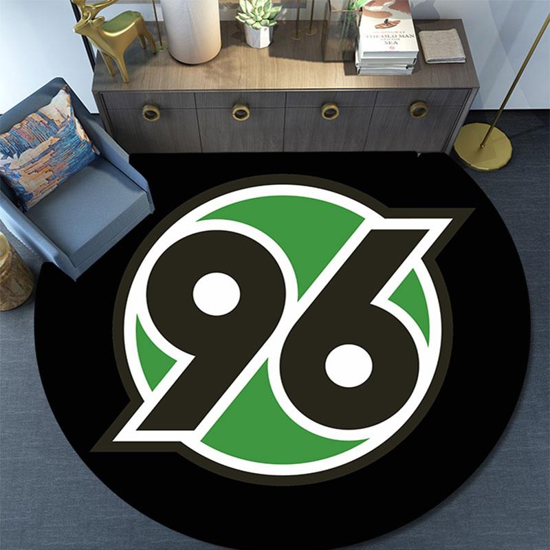 Hannover 96 FC Bedruckter Runder Teppich, Rutschfester Waschbarer Kreis-Teppich für Wohnzimmer Schlafzimmer Spielzimmer, Sportfan Dekoration, Feiertags-Geburtstagsgeschenk