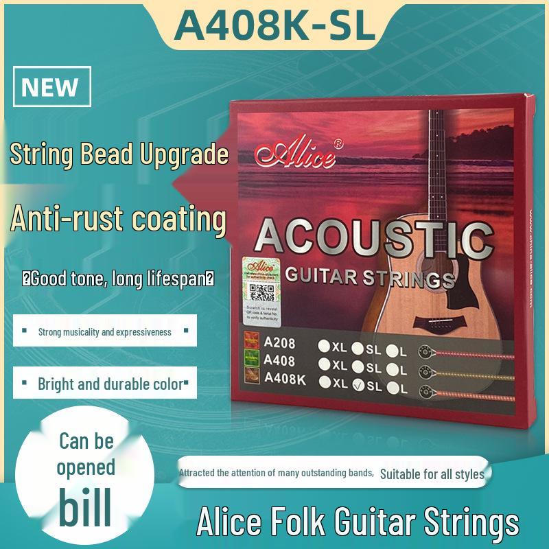 Alice Children's Folk Acoustic Guitar Strings Set 011/012 - Beginner Instrument Strings