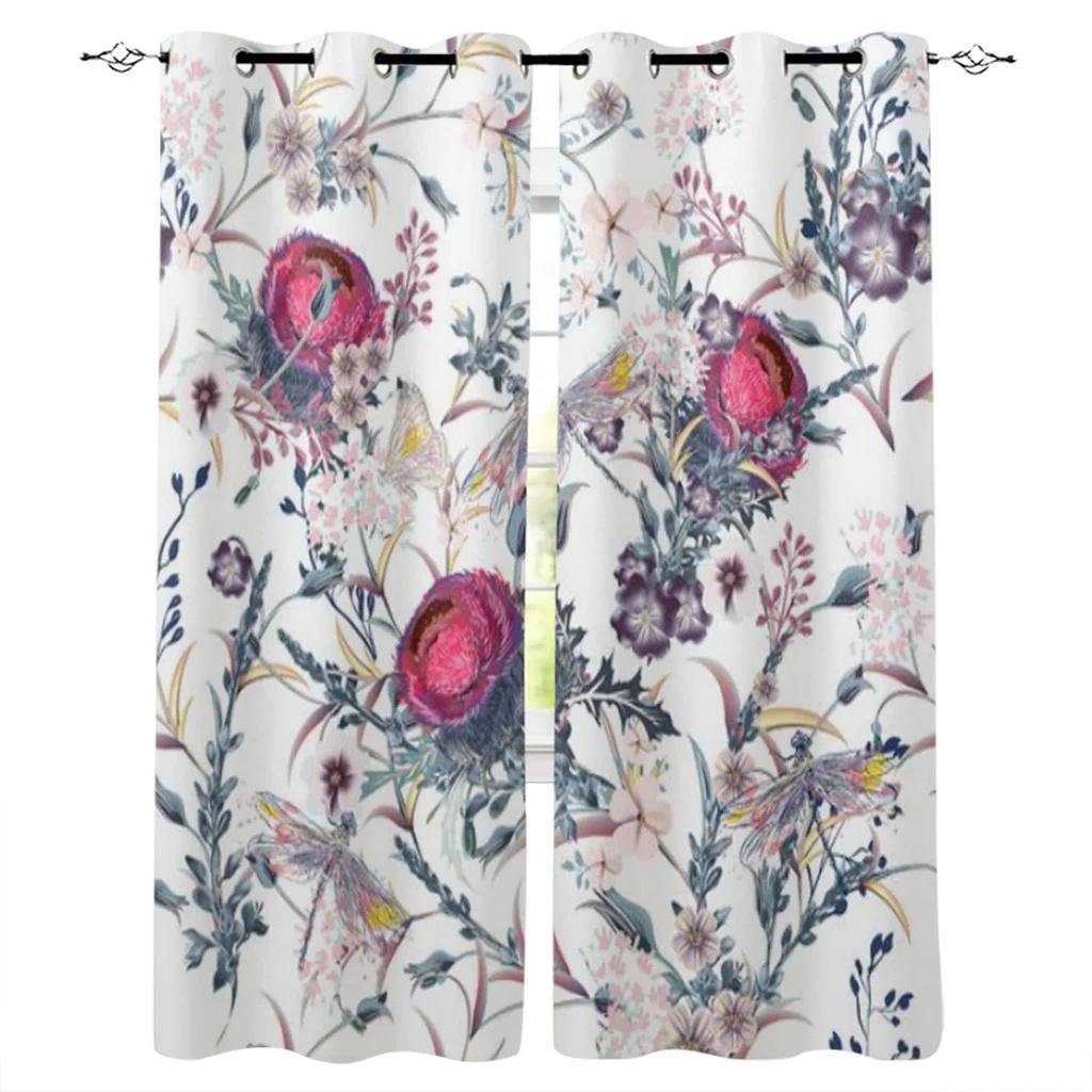 Retro Floral Tile Pattern Windows Curtains Living Room Bedroom Kitchen Curtains For Children Room Decor Curtains