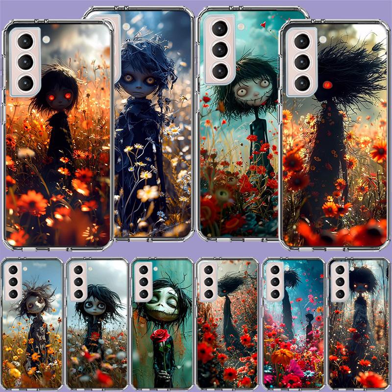 The Lonely and Terrifying Scarecrow Clear Phone Cases for Samsung S26 Ultra Galaxy S25 Edge S24 S23 FE S21 Plus S20 S22 S10 Cove