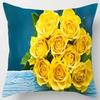 45x45cm Rose Series Pillowcase Yellow Pink Flowers  Sofa Office Seat Cushion Cover Room Aesthetic Home Decoration