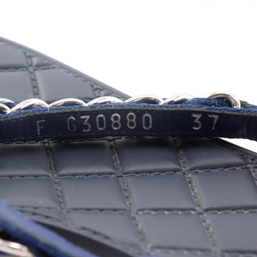 Chanel COCO Mark Strandsandale G30880 Kette Schwarz / marineblau Gummi/Leder Damen Gebraucht