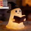 Halloween Ghost Reading Night Light - Cute Resin Book Shelf Ornament