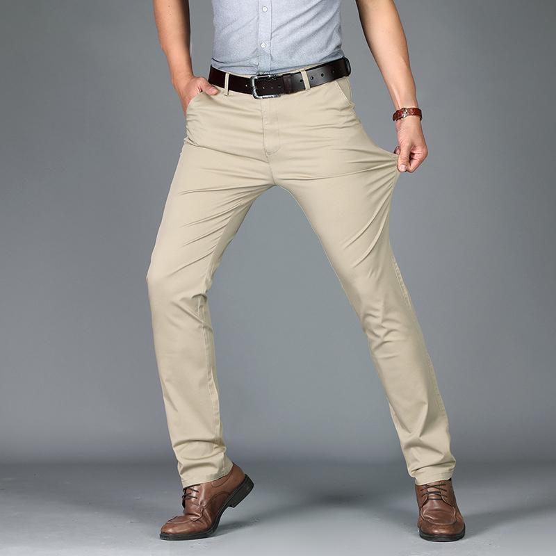 Summer Thin Men's Pants Fashion Business Casual Green Black Trousers