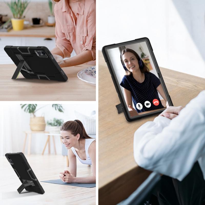 Für Xiaomi Redmi Pad SE Hülle Stoßfest Silikon+PC Tablet-Hülle mit Ständer