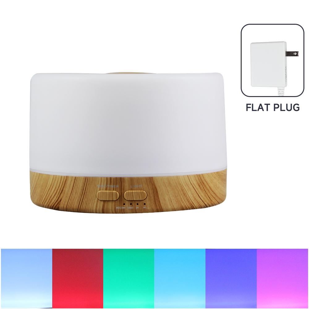 500ml Essential Oil Diffuser Quiet Aroma Mist Diffusers Scent Diffuser Wood Grain Remote Control Ultrasonic Air Humidifier