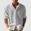 Men's Waffle Long Sleeve Button Shirt Textured Casual Relaxed Streetwear Overshirt