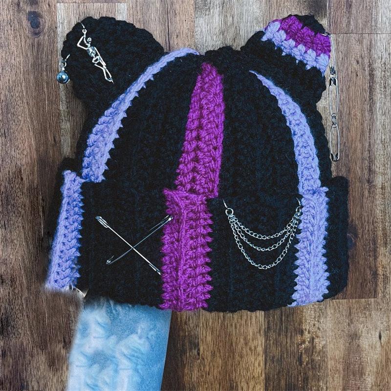 Neu Handgemachte Gehäkelte Elfenmütze Elfenmütze Eltern-kind-mütze