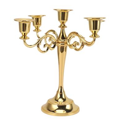 Portacandele a 5 bracci in ferro retrò decorativo centrotavola per casa chiesa oro