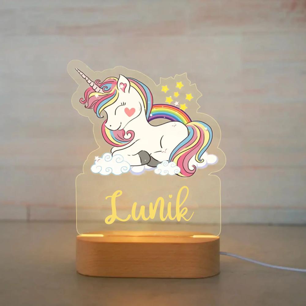 Personalized Children Animal Night Light Custom Acrylic Lamp Baby Kids Bedroom Decoration Neonate Birthday Christmas Gift