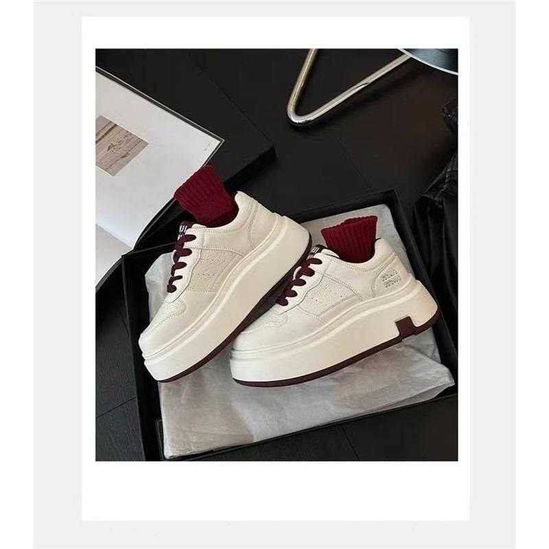 Platform Casual Sneakers For Women Lace Up Chunky Sole Fashion Shoes