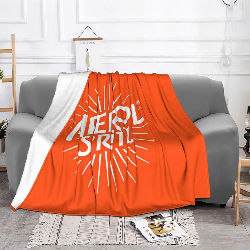 Aperols Spritz Flanelldecken, lustige Überwurfdecken für Sofa, Bettwäsche, Lounge, 125 x 100 cm, dünne Plüschdecke